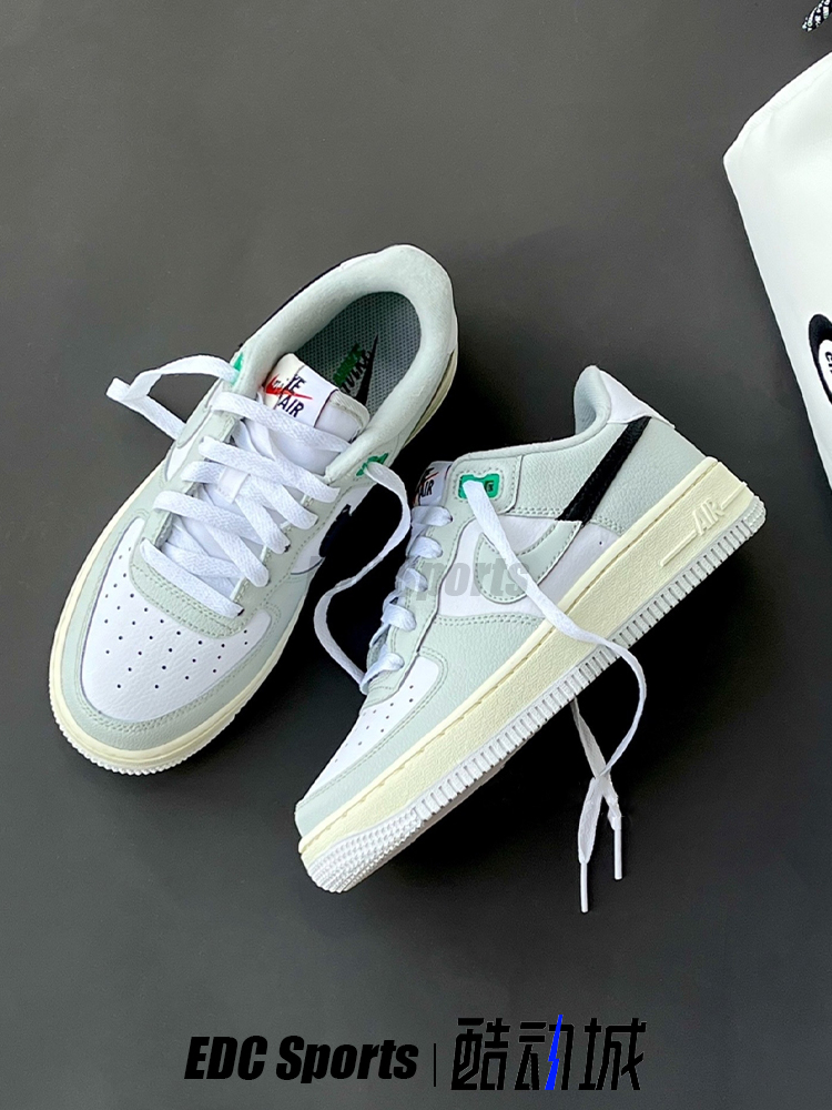 Nike耐克AF1银白拼接拼钩Air Force 1女款低帮休闲板鞋DZ2660-001-图1