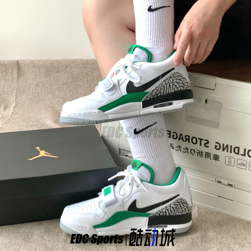 AIR JORDAN AJ312白绿爆裂男女复古低帮篮球鞋FN3406/FN3407-101 - 图1