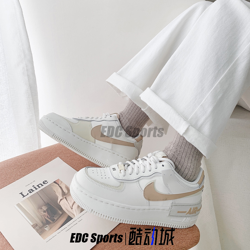 Nike耐克Air Force 1 Shadow奶油AF1空军一号低帮板鞋CI0919-116-图1