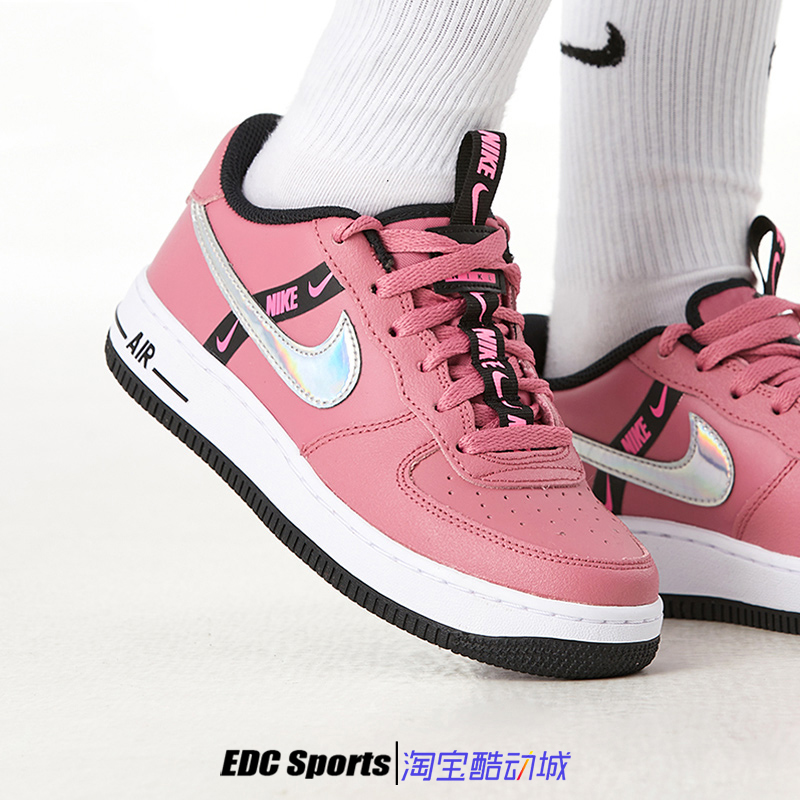 耐克NIKE Air Force1黑白灰串标AF1空军一号3M反光女子板鞋CT4683 - 图2