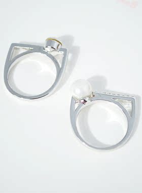 韩剧风李多海珍珠18k金戒指