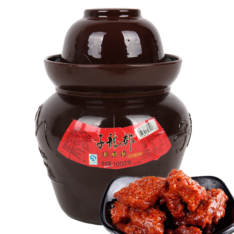 子龙郡坛子肉1000g克五花肉郴州特产桂阳辣酱鱼光坛下饭菜 500g-图0