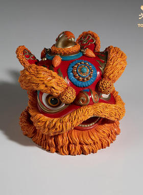 黄铜铜师傅摆件鸿运醒狮