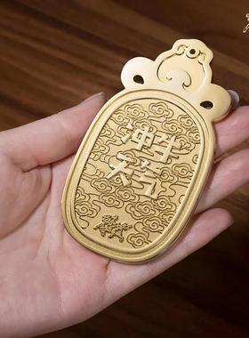 铜师傅摆件牛气冲天令牌家居饰品