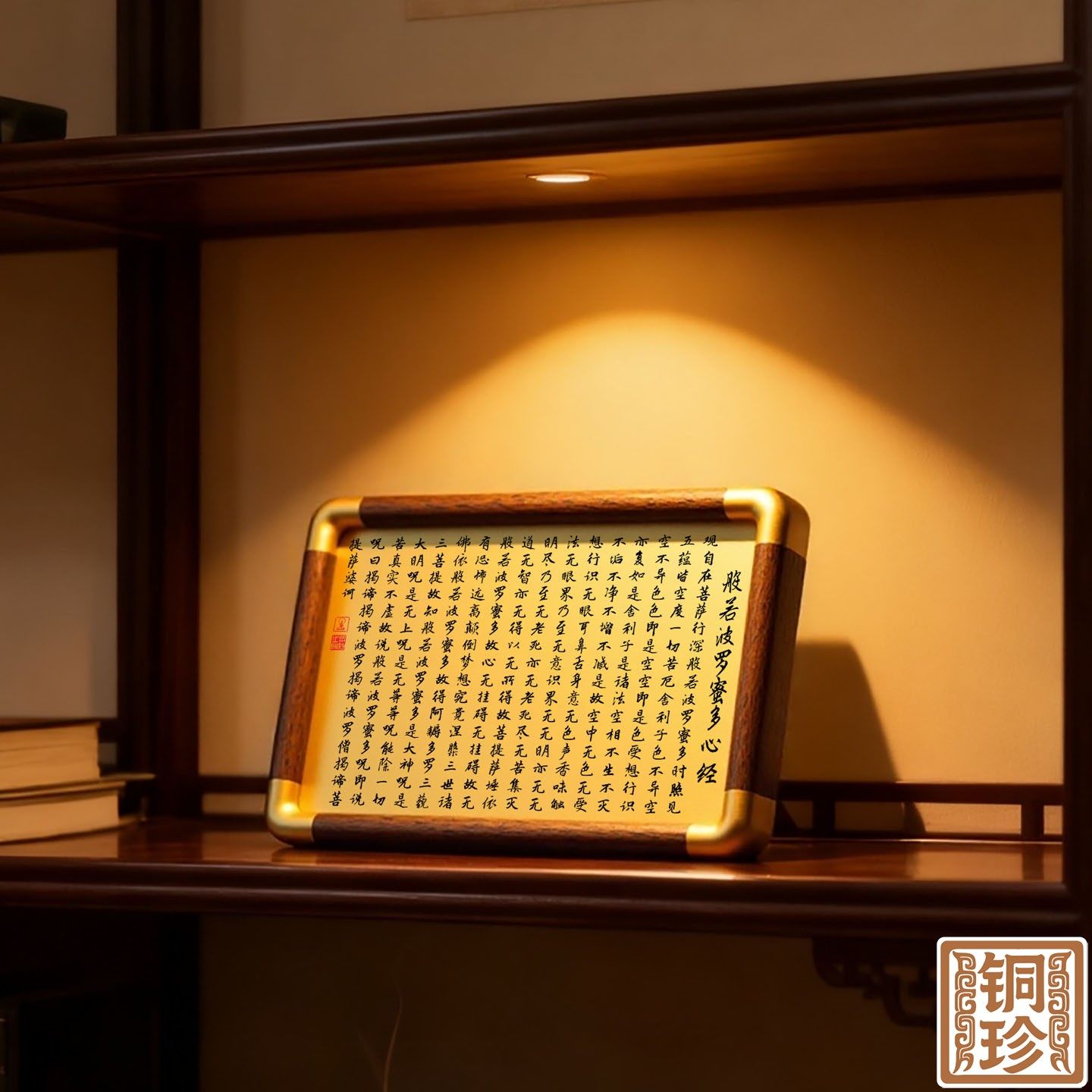 铜珍赵孟頫集字心经铜雕画黄铜雕刻相框摆台客厅办公室禅意摆件,淘宝优惠券,粉丝福利购,淘宝优惠卷