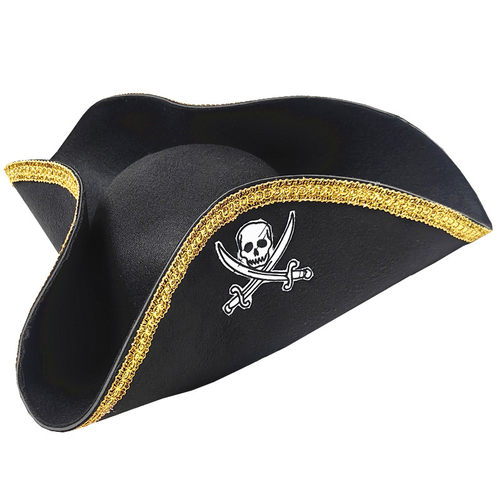 步兵帽海盗船长帽金边海盗帽刺客信帽海盗水手帽三角加勒比海盗帽 - 图0