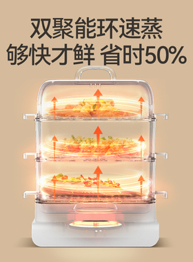 天际三层多功能定时电蒸锅电蒸笼