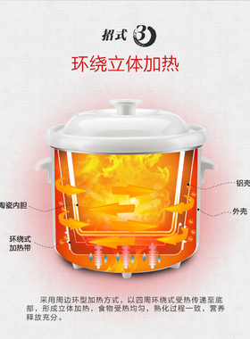 天际紫砂炖锅白瓷煲汤锅电炖炖锅