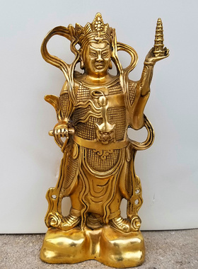 铜器铜托塔李天王李靖铜像哪吒之父李天王铜像铜器摆件定做雕塑