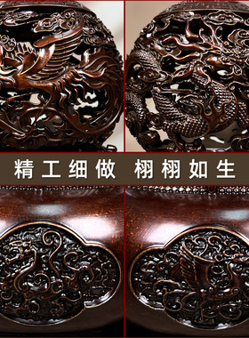 铜九转乾坤龙凤鼎时来运转摆件