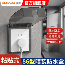 86 SWITCH SOCKET PANEL WATERPROOF HOOD EARTH LEAKAGE TOILET SPLASH WATER BOX BATHROOM TRANSPARENT PASTE POWER PROTECTION COVER