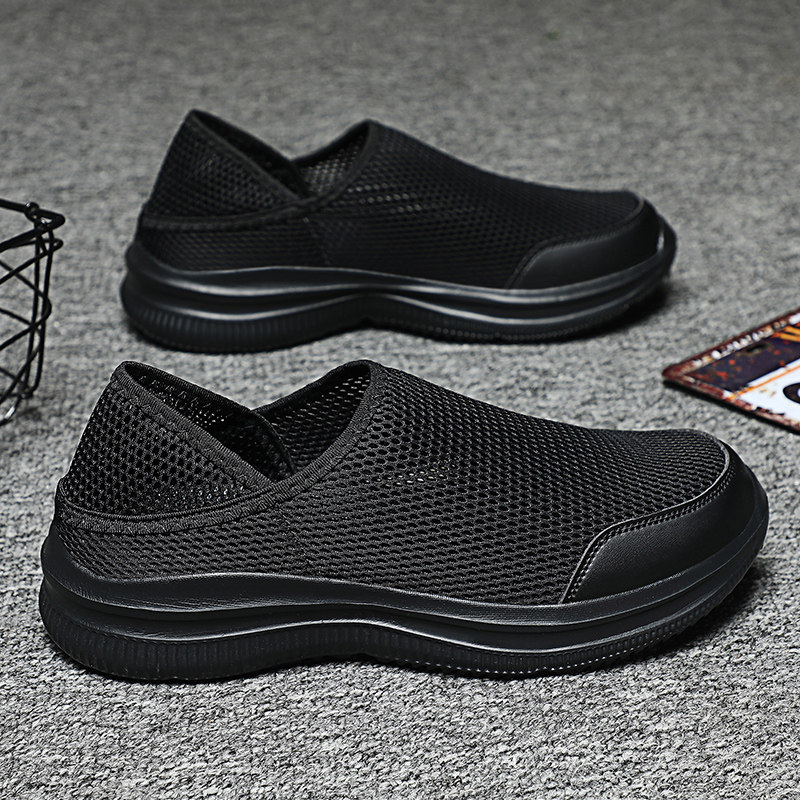 外贸清仓大码网鞋男夏季薄款网面透气休闲运动鞋网眼一脚蹬懒人鞋,淘宝优惠券,粉丝福利购,淘宝优惠卷