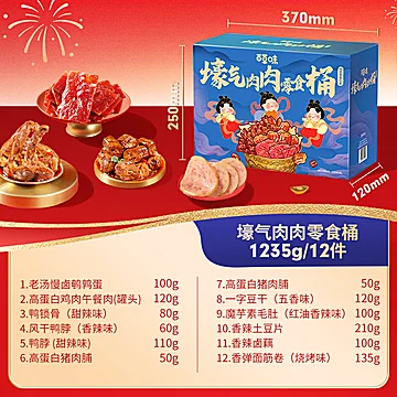 百草味肉卤零食礼包肉礼盒1235g[1元优惠券]-寻折猪