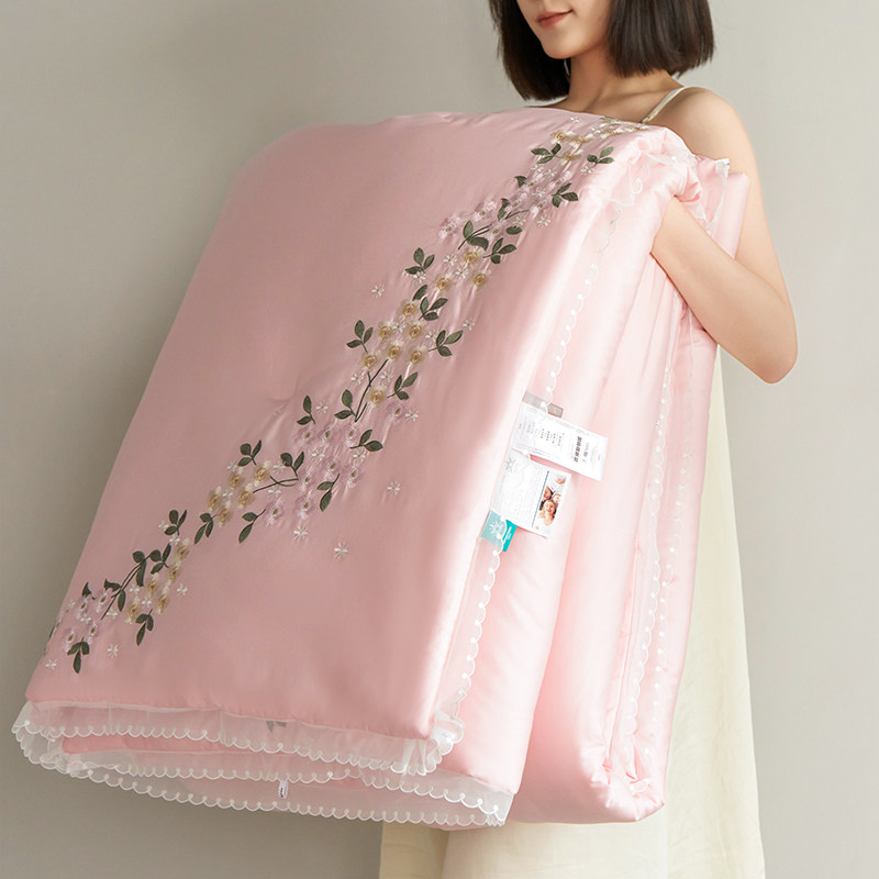 可水洗60S天丝棉绣花被春秋被四季通用空调被子夏凉被双人冬被芯,淘宝优惠券,粉丝福利购,淘宝优惠卷