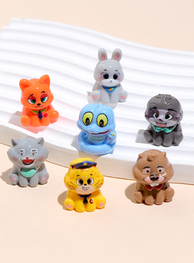 亮面卡通疯狂动物城树脂摆件创意手工diy电脑桌面车载装饰小摆件