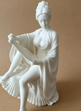 仿石性感古代纯欲美女茶室书房桌面中式风格塑料摆件 琴棋书画-画