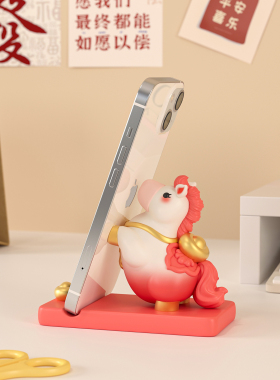 可爱小马手机支架摆件马上有钱