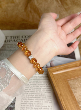 暴富天然黄水晶手链招财转运