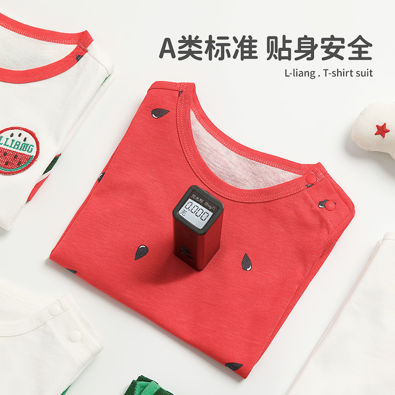 良良纯棉男女童可爱西瓜套装