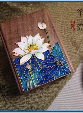 蓝荷-掐丝珐琅笔筒DIY非遗教师节礼物学生手工材料包