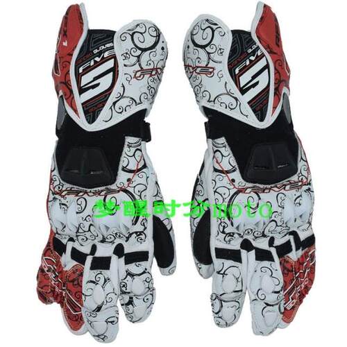 FIVE 5 GLOVE RFX1长款真皮 赛车手套 摩托车手套 骑士手套黑色 - 图1