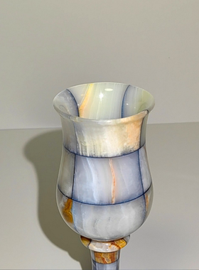 中古风巴基斯坦玉石高脚杯红酒杯样板间售楼处餐桌酒柜装饰品摆件