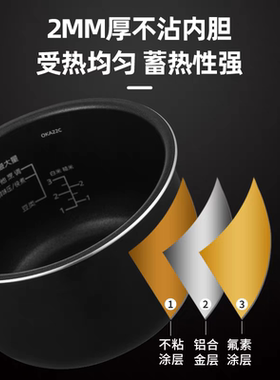日本TIGER/虎牌 COK-A22C电压力锅多功能智能家用电锅电饭煲2.2L