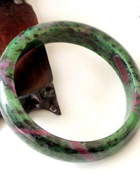 母亲节礼物天然手镯复古红绿宝石