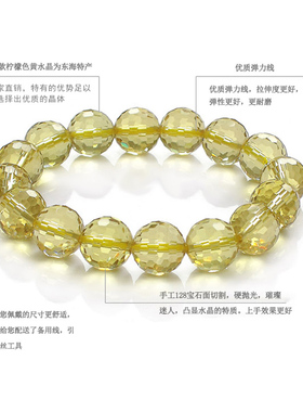 臻唯128宝石刻面天然天然黄水晶