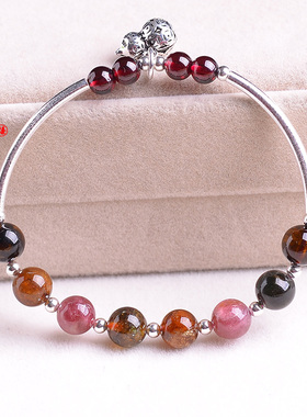 天然碧玺石榴石吊坠水晶饰品手串