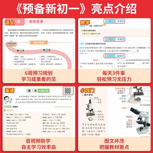 2027版一本预备新初一新初二新初三小学升初中七八九年级上册语文数学英语小四门物理化学小升初衔接教材预习知识点必备知识大盘点 - 图0
