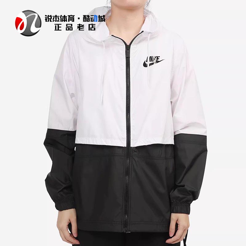 耐克Nike 女子连帽防晒薄款宽松夹克外套AJ2983-358 695 101 529 - 图1