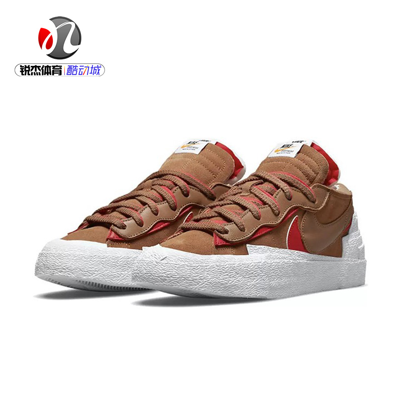 耐克Nike Blazer x sacai联名解构棕红运动休闲板鞋DD1877-200-图0