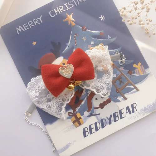 Красный бесшумный колокольчик ручной работы с бантиком, чокер, милая галстук-бабочка, кот