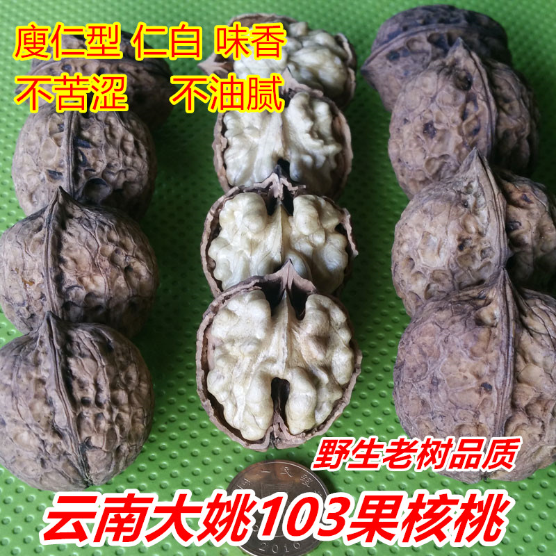 新货云南核桃薄皮纸皮百年老树黑桃 大姚103自然果无漂白原味坚果 - 图0