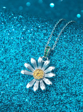 小众设计925银小雏菊项链GD同款