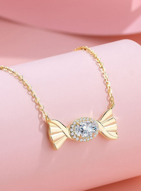 Witther原创小众精致糖果项链高级微镶不规则轻奢925银锁骨链秋冬