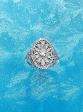 复古宫廷风满钻雏菊戒指小众高级