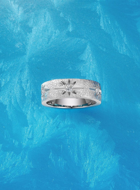 Witther原创小众设计八芒星拉丝戒指女轻奢高级感925银指环简约