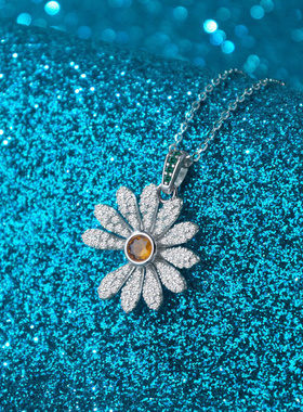 原创设计小雏菊吊坠项链