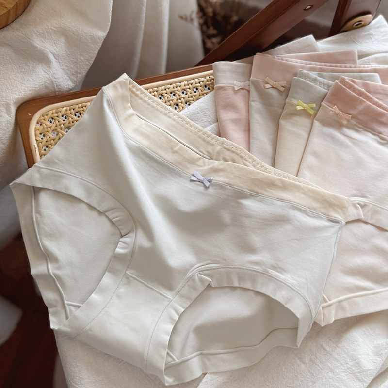 甜美温柔撞色/60支长绒棉少女内裤女婴儿棉透气棉中腰5A抑菌短裤,淘宝优惠券,粉丝福利购,淘宝优惠卷