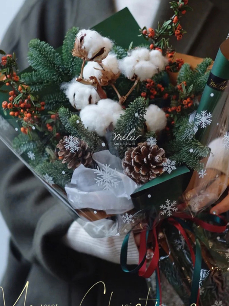 圣诞节单支棉花干花真花花束自然花束永生花diy家居插花摆设材料,淘宝优惠券,粉丝福利购,淘宝优惠卷