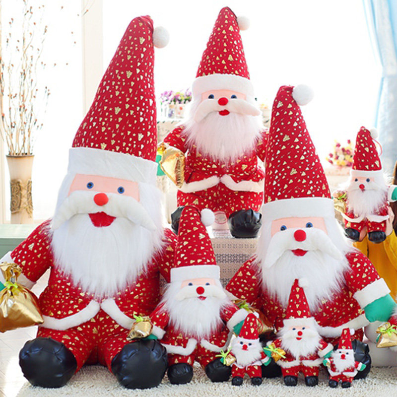 星星款圣诞老人公仔毛绒玩具圣诞老爷爷玩偶布娃娃圣诞节礼物包邮