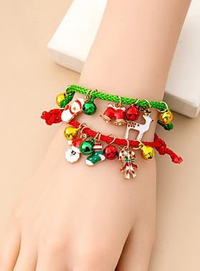 创意甜美圣诞麋鹿铃铛手链卡通