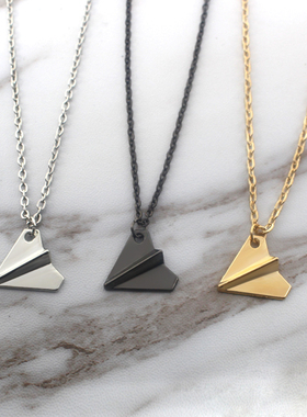 纸飞机韩版学生合金挂件锁骨链