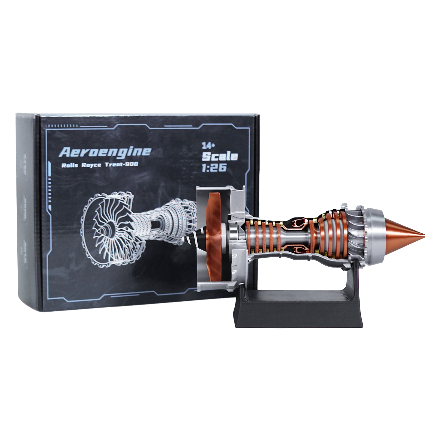 飞机涡轮发动机模型可启动拼装电动中秋国庆节小礼品初级组装玩具 - 图0