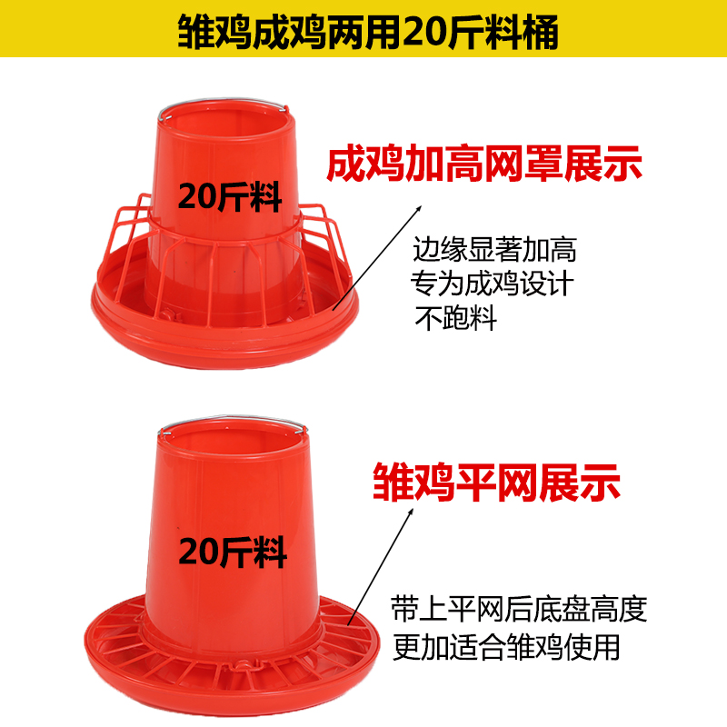 鸡用饲料桶鸡料槽料桶喂鸡食槽食盆小鸡喂食器自动料盆养鸡用品 - 图1