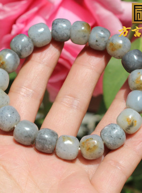 新疆老熟黄沁皮点墨青花籽手串