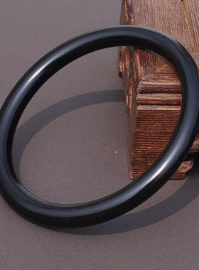 方言品牌细腻漆黑如墨墨玉籽手镯