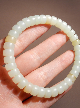 新疆且末黄糖白玉双色8m直切手串